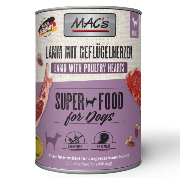 Macs Lamm mit Geflügelherzen SuperFood