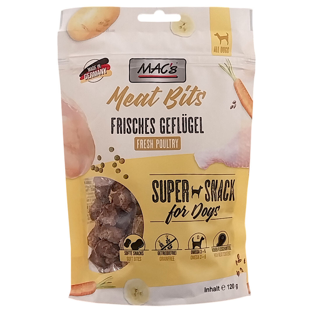 Mac`s Meat Bits Snack Geflügel 120  box