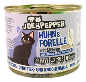 Joe & Pepper Katze Huhn + Forelle mit Möhren