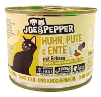 Joe & Pepper Katze Huhn, Pute + Ente mit Erbsen