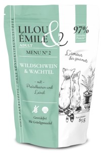 Lilou &amp; Emile Wildschwein + Wachtel 85 g