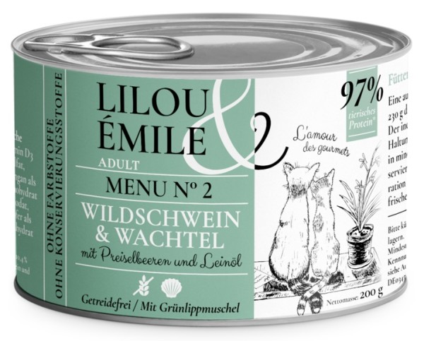 Lilou & Emile Wildschwein + Wachtel 200 g