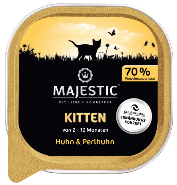 Majestic Schale Kitten Huhn + Perlhuhn 100 g