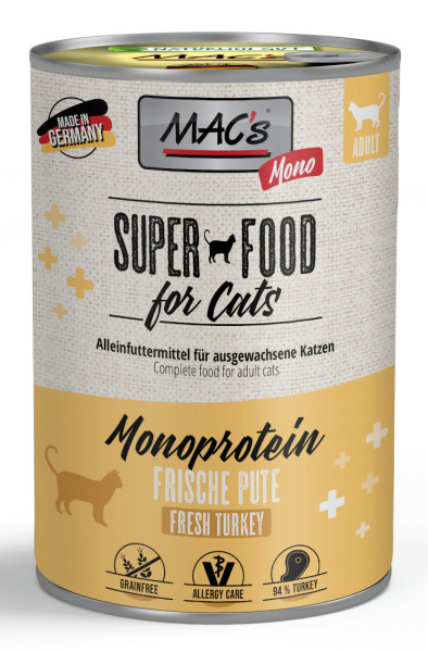 Macs Cat Superfood Mono frische Pute 400 g