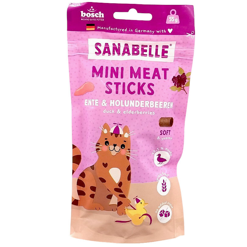Sanabelle mini meat Sticks Ente & Holunderbeeren 55 g