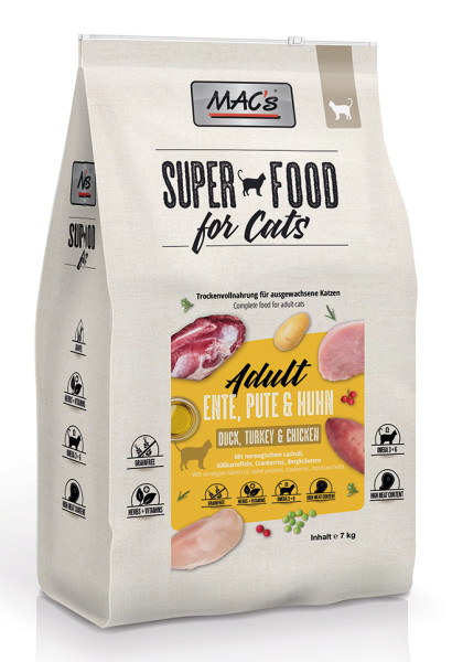 Macs Cat Superfood Adult Ente, Pute & Huhn 7 kg