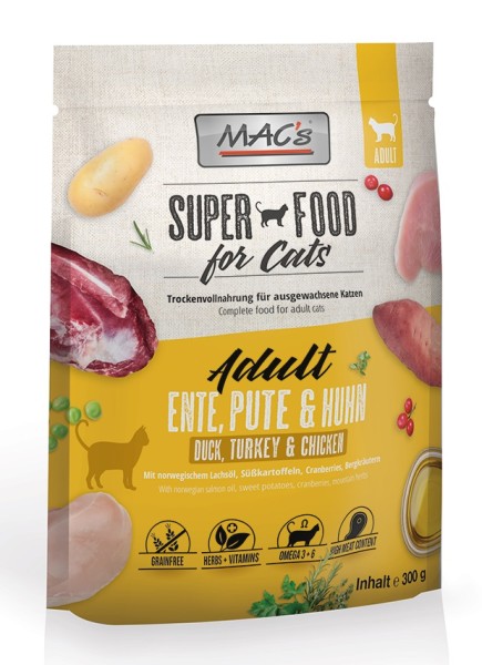 Macs Cat Superfood Adult Ente, Pute &amp; Huhn 300 g