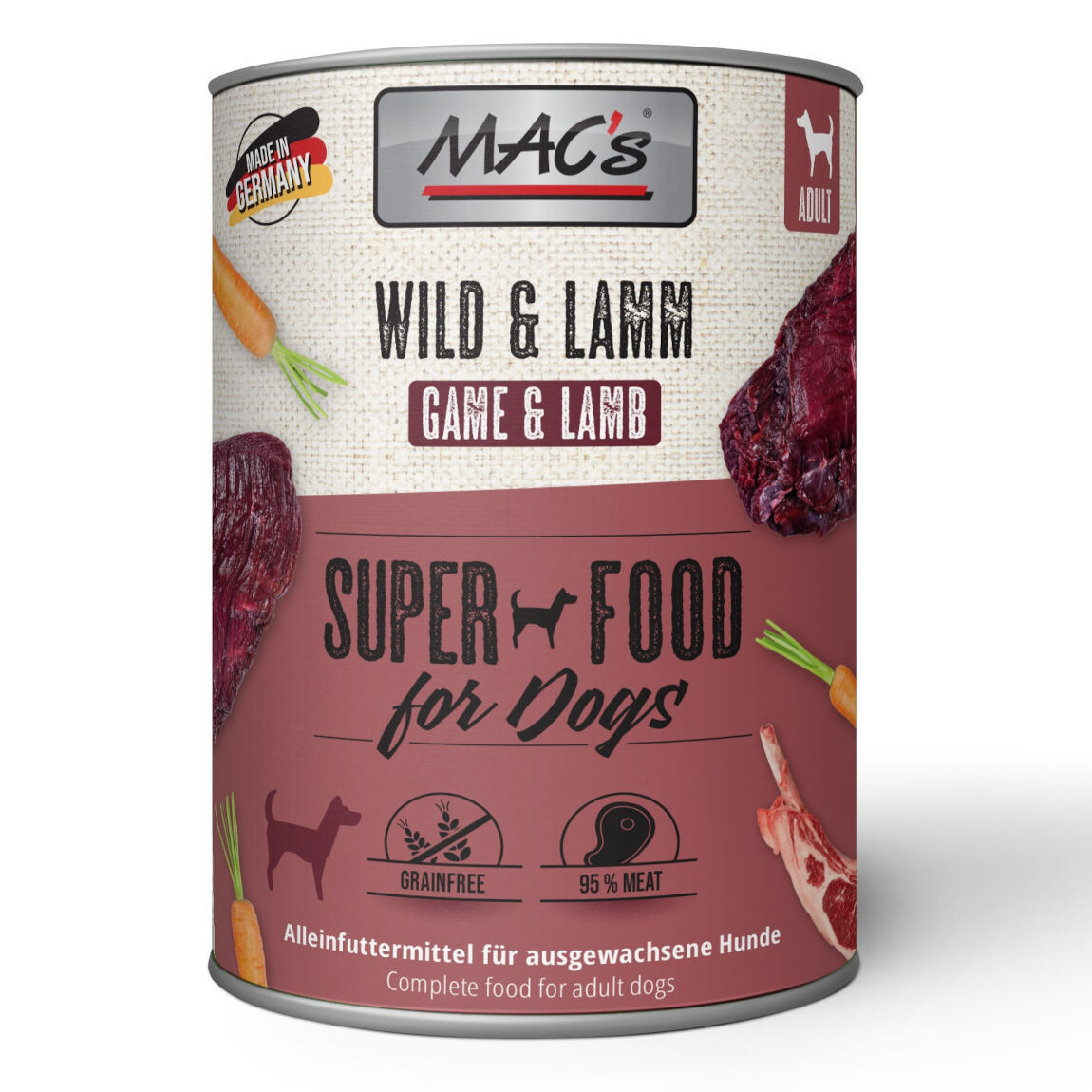 Macs Wild + Lamm SuperFood 800 g box