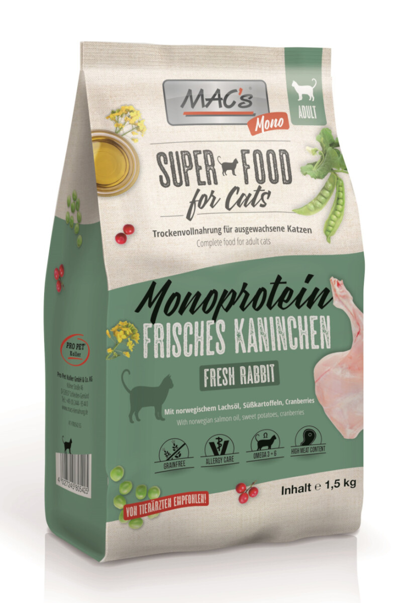 Macs Cat Superfood Mono Kaninchen 1,5kg box