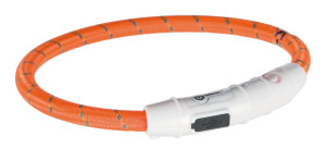 Trixie Dog Flash Leuchtring USB Orange M - L 45 cm / 7 mm