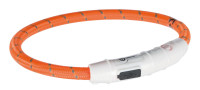 Trixie Dog Flash Leuchtring USB Orange L - XL 65 cm / 7 mm