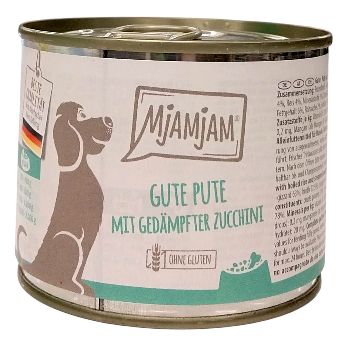 Mjamjam Dog gute Pute mit gedämpfte box