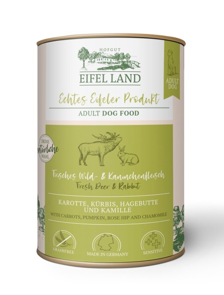 Eifel Land frisches Wild + Kaninchenfleisch 400 g