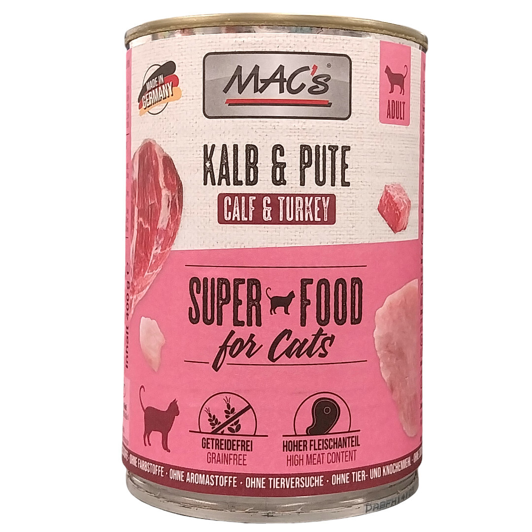 Macs Cat Kalb & Pute SuperFood 400 g box
