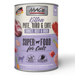 Macs Cat Kitten Pute Rind + Ente SuperFood 400 g