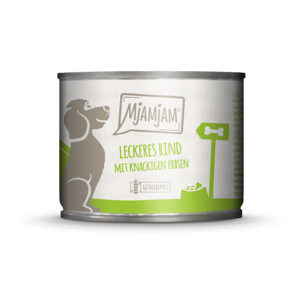 Mjamjam Dog leckeres Rind mit knackigen Erbsen 200 g