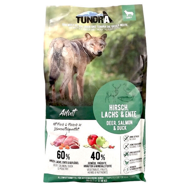 Tundra Hirsch, Lachs & Ente 3,18 kg