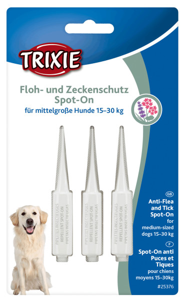 Trixie Dog Floh- und Zeckenschutz Spot on mittlere Hunde 3x 3 ml