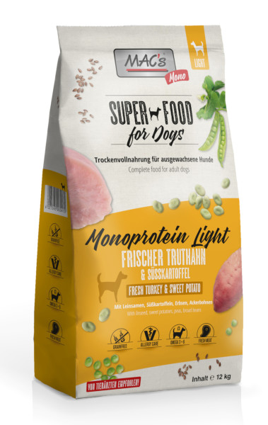 Macs Dog Superfood Mono Light Truthahn 12 kg