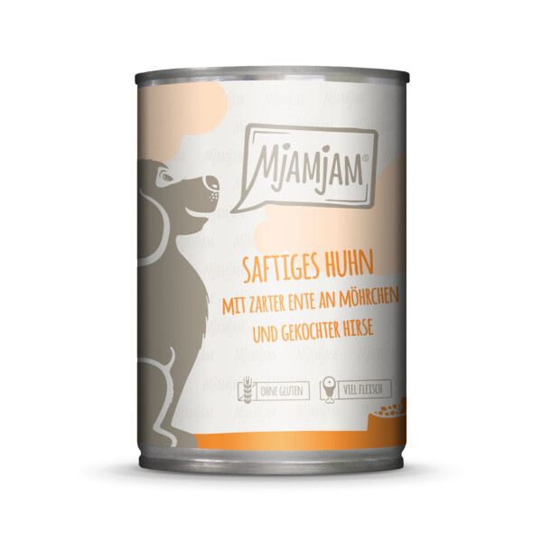 Mjamjam Dog saftiges Huhn mit zarter Ente 400 g