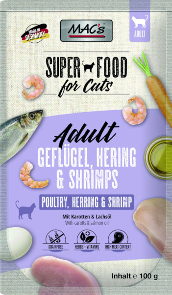 Macs Cat Superfood Geflügel Hering & Shrimps 100 g