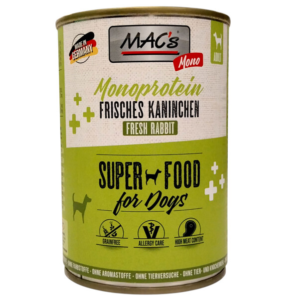 Macs Mono Super Food frisches Kaninchen 400 g