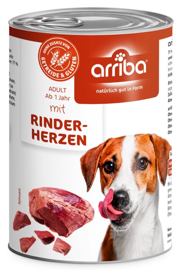 arriba Dog mit Rinderherzen 400 g box
