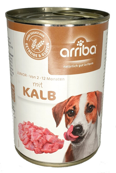 arriba Dog Junior mit Kalb 400g