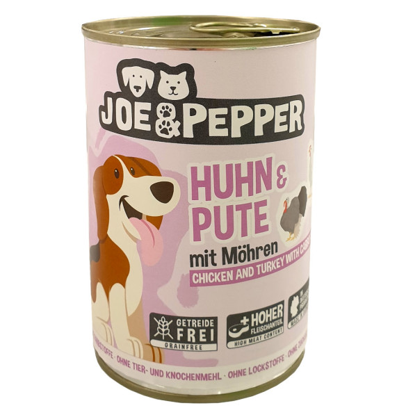 Joe & Pepper Huhn + Pute mit Möhren 400 g
