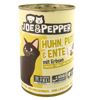 Joe & Pepper Katze Huhn, Pute + Ente mit Erbsen 400 g