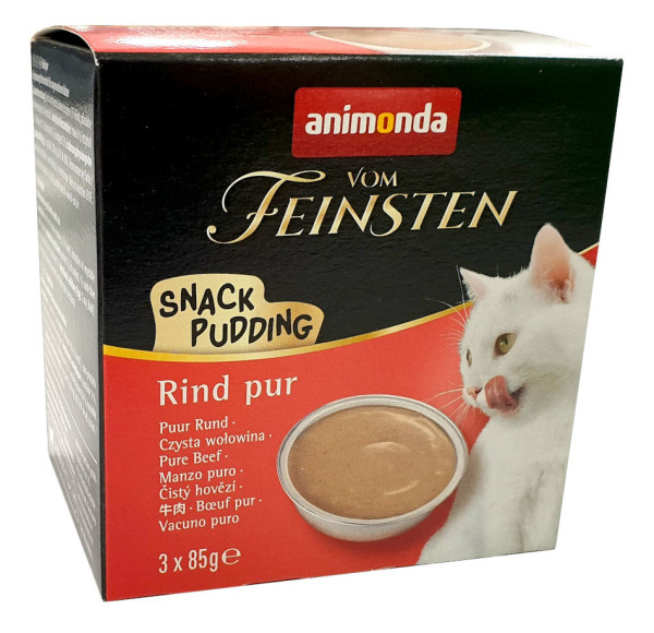 Animonda vom Feinsten Cat Snack Pudding Rind pur 3 x 85 g
