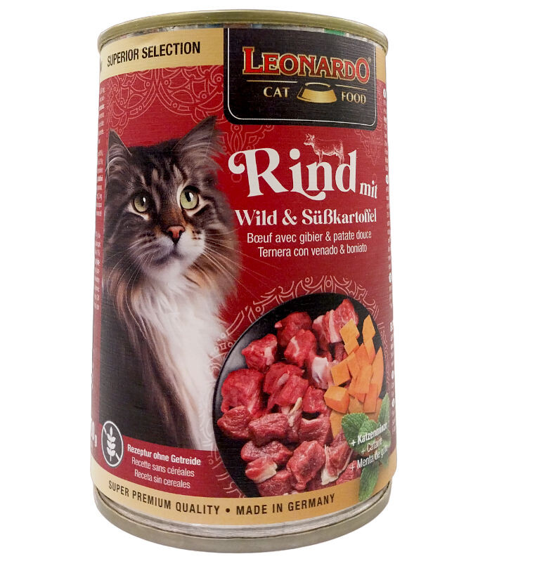 L Rind Leonardo Reich an Rind 400 g Nassfutter für Katzen