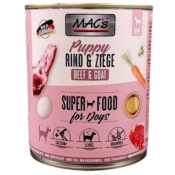 Macs Puppy Rind + Ziege SuperFood 800 g box