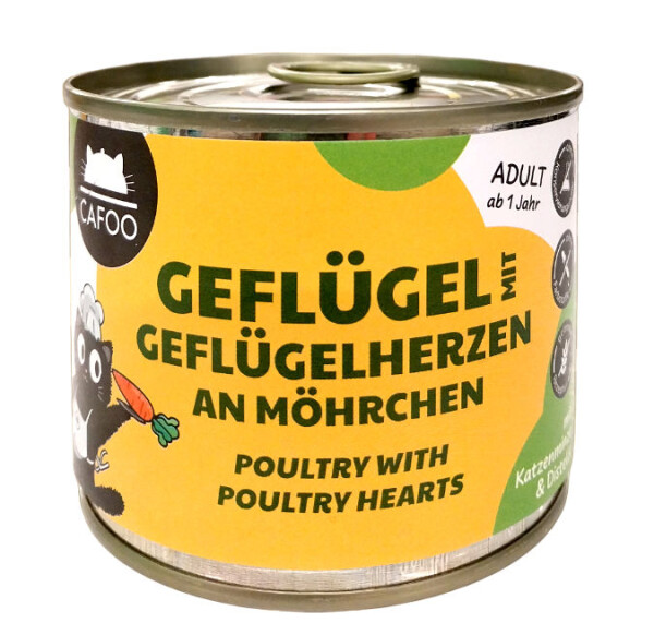 Cafoo Geflügel mit Geflügelherzen an Möhrchen 200 g