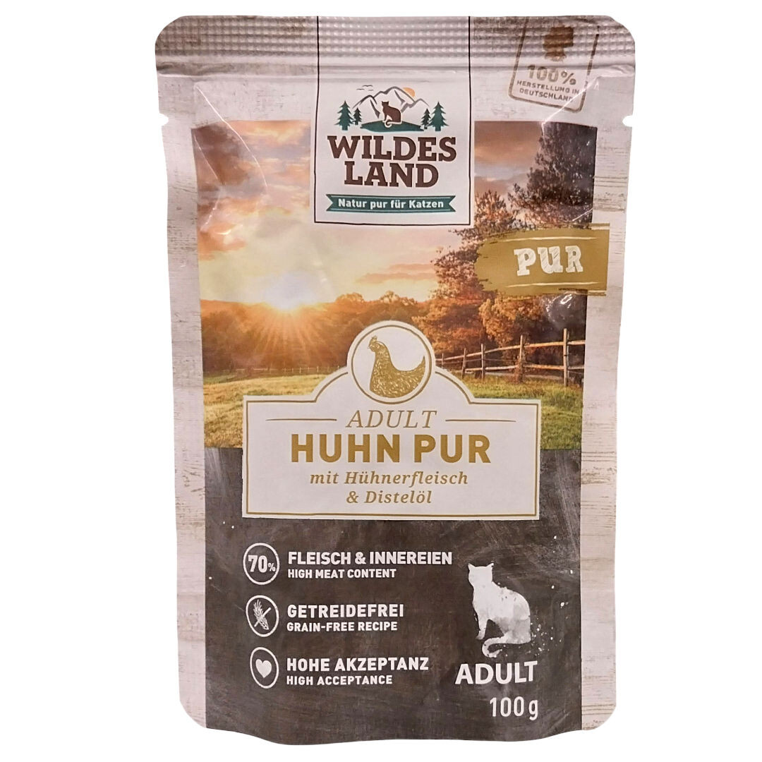 Wildes Land Adult Huhn pur 100 g box