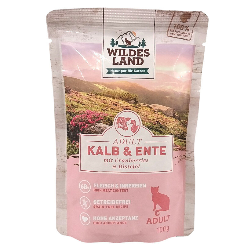 Wildes Land Adult Kalb+Ente 100 g