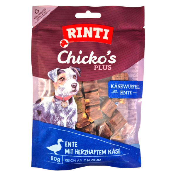 Rinti Chicko´s plus Käsewürfel mit Ente 80 g
