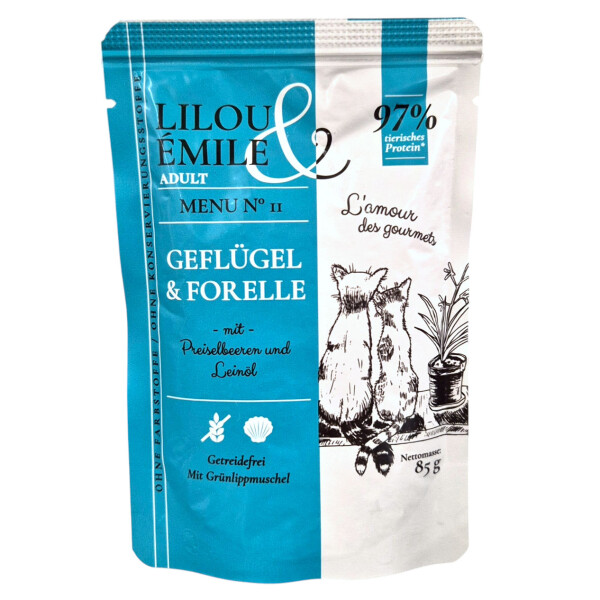 Lilou & Emile Geflügel + Forelle 85 g