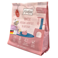 Mjamjam knusprige Mahlzeiten Senior frisches Lachsfilet + Geflügel