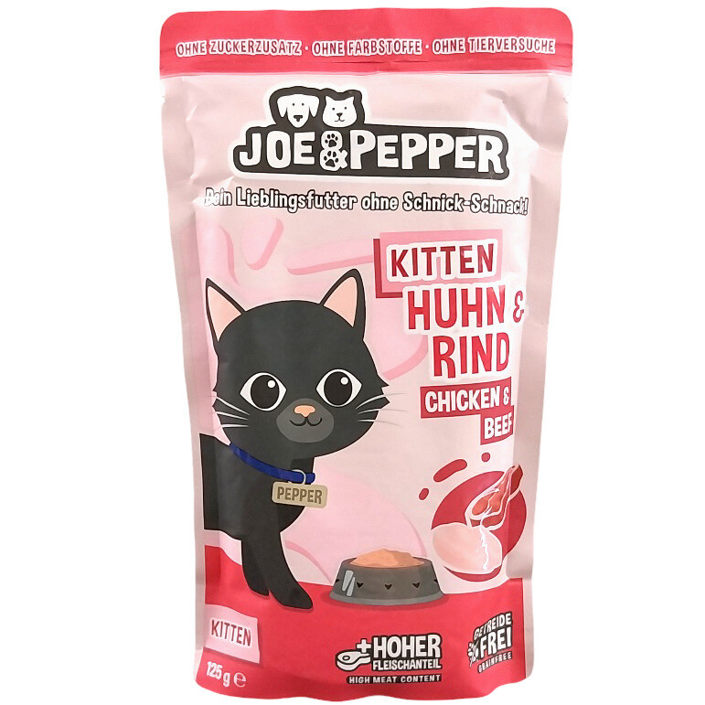 Joe & Pepper Kitten Huhn + Rind 125g box