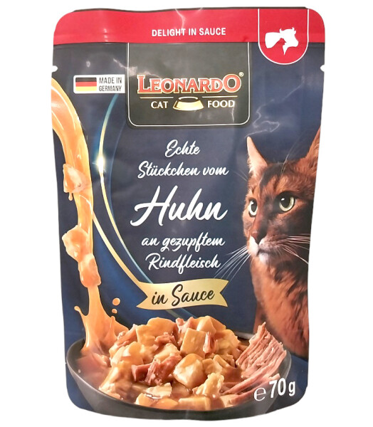 Leonardo PB Huhn an gezupftem Rindlfeisch in Sauce 70g
