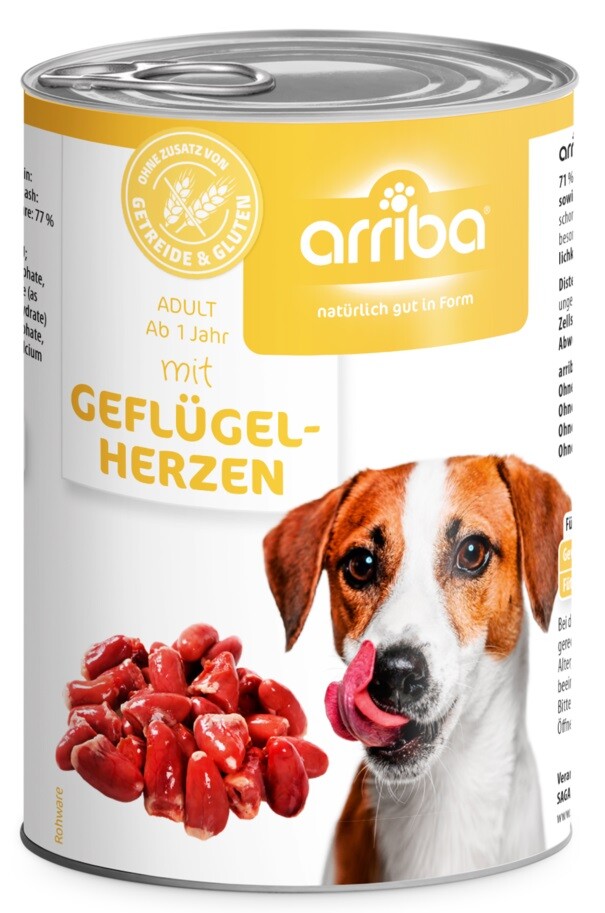 arriba Dog mit Geflügelherzen